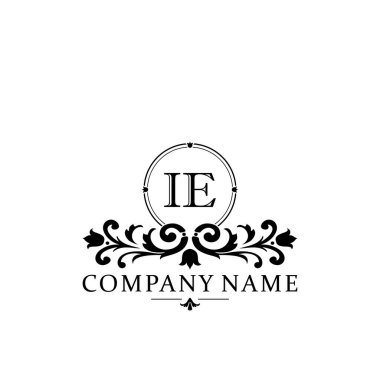 İlk harf IE basit ve zarif monogram tasarım şablonu logosu