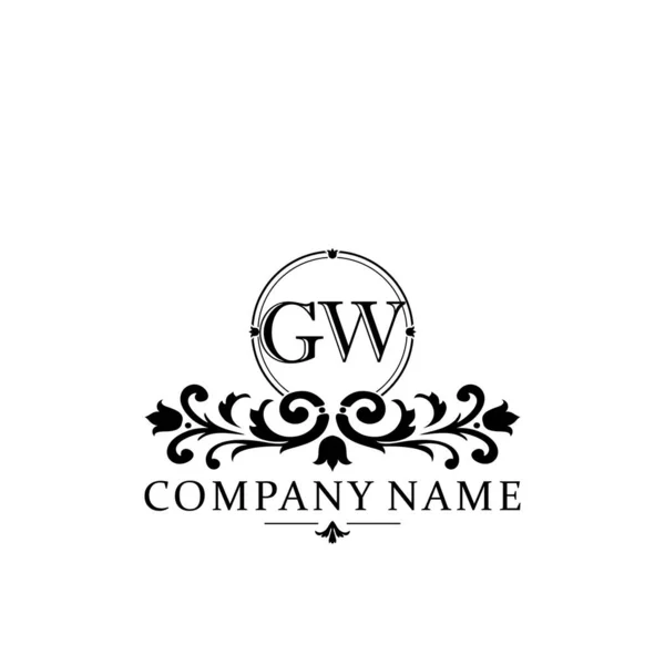 初期文字Gwシンプルかつエレガントなモノグラムデザインテンプレートのロゴ — ストックベクタ
