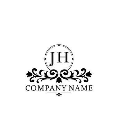 İlk harf JH basit ve zarif monogram tasarım şablonu logosu