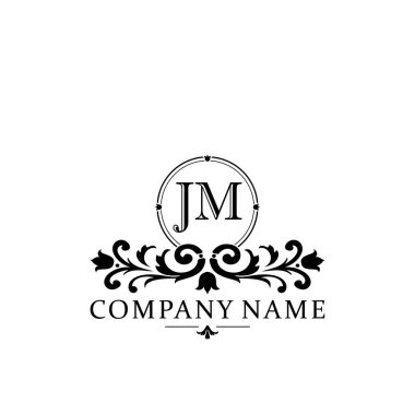 İlk harf JM basit ve zarif monogram tasarım şablonu logosu