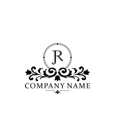 İlk harf JR basit ve zarif monogram tasarım şablonu logosu