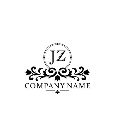 İlk harf JZ basit ve zarif monogram tasarım şablonu logosu
