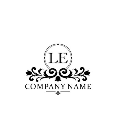 İlk harf LE basit ve zarif monogram tasarım şablonu logosu