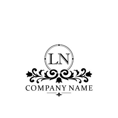 İlk harf LN basit ve zarif monogram tasarım şablonu logosu