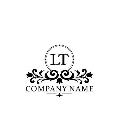 İlk harf LT basit ve zarif monogram tasarım şablonu logosu
