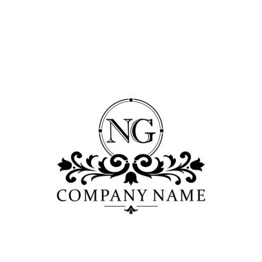 İlk harf NG basit ve zarif monogram tasarım şablonu logosu