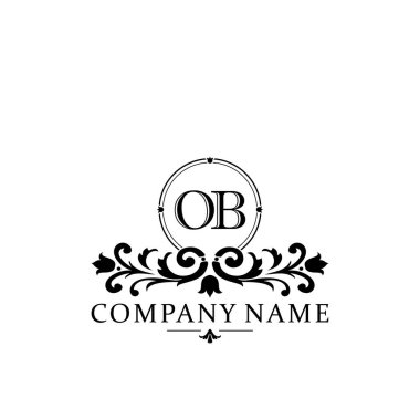 İlk harf OB basit ve zarif monogram tasarım şablonu logosu