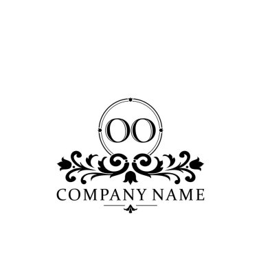 İlk harf OO basit ve zarif monogram tasarım şablonu logosu