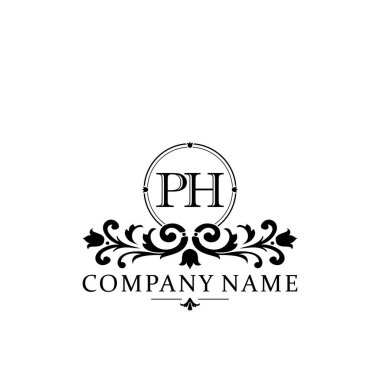 İlk harf PH basit ve zarif monogram tasarım şablonu logosu