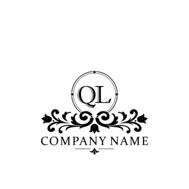 İlk harf QL basit ve zarif monogram tasarım şablonu logosu