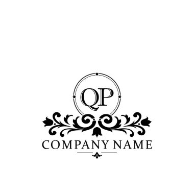 İlk harf QP basit ve zarif monogram tasarım şablonu logosu