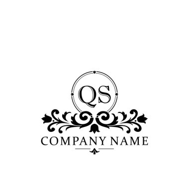 İlk harf QS basit ve zarif monogram tasarım şablonu logosu