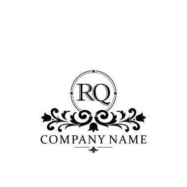 İlk harf RQ basit ve zarif monogram tasarım şablonu logosu
