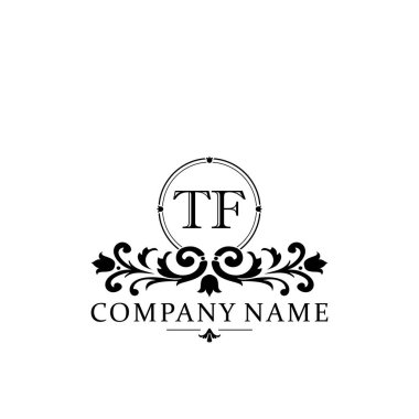 İlk harf TF basit ve zarif monogram tasarım şablonu logosu