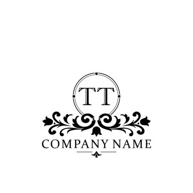 İlk harf TT basit ve zarif monogram tasarım şablonu logosu