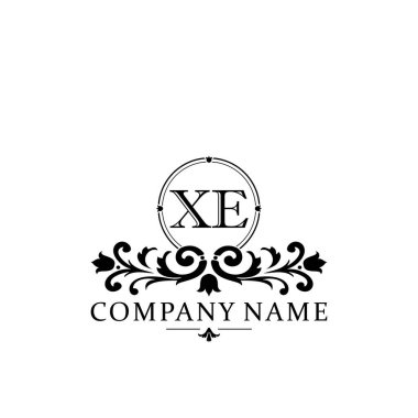 İlk harf XE basit ve zarif monogram tasarım şablonu logosu