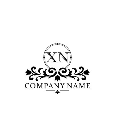 İlk harf XN basit ve zarif monogram tasarım şablonu logosu