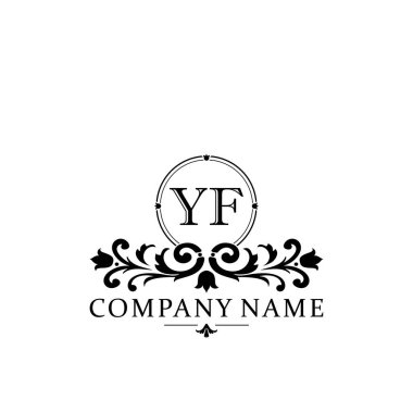 İlk harf YF basit ve zarif monogram tasarım şablonu logosu