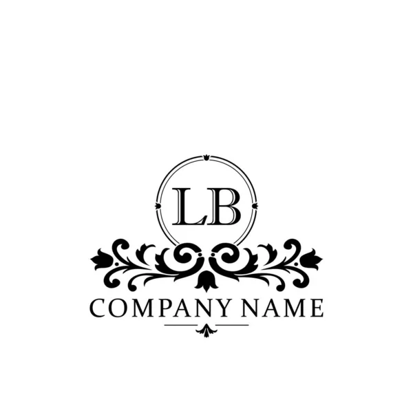頭文字のLbシンプルかつエレガントなモノグラムデザインテンプレートロゴ — ストックベクタ
