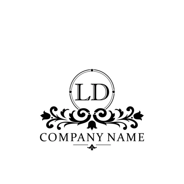 初期文字Ldシンプルかつエレガントなモノグラムデザインテンプレートのロゴ — ストックベクタ