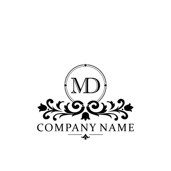 初期文字Mdシンプルかつエレガントなモノグラムデザインテンプレートのロゴ — ストックベクタ