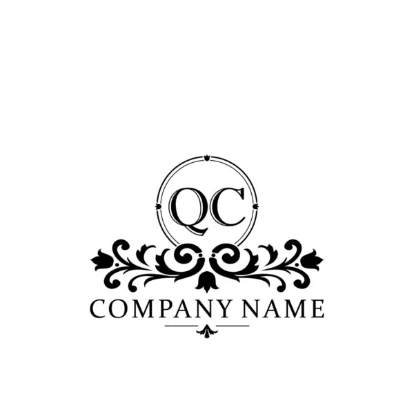初期文字Qcシンプルでエレガントなモノグラムデザインテンプレートのロゴ — ストックベクタ