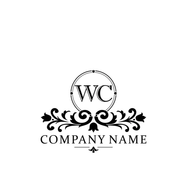 初期文字Wcシンプルかつエレガントなモノグラムデザインテンプレートのロゴ — ストックベクタ