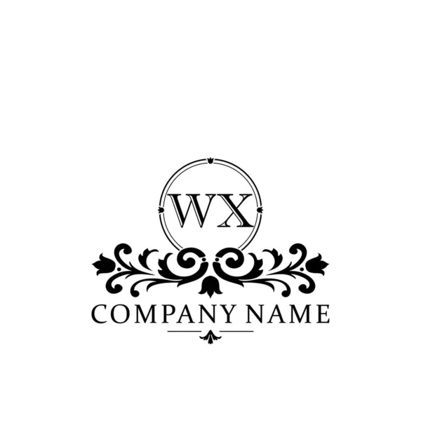 初期の文字Wxシンプルかつエレガントなモノグラムデザインテンプレートのロゴ — ストックベクタ