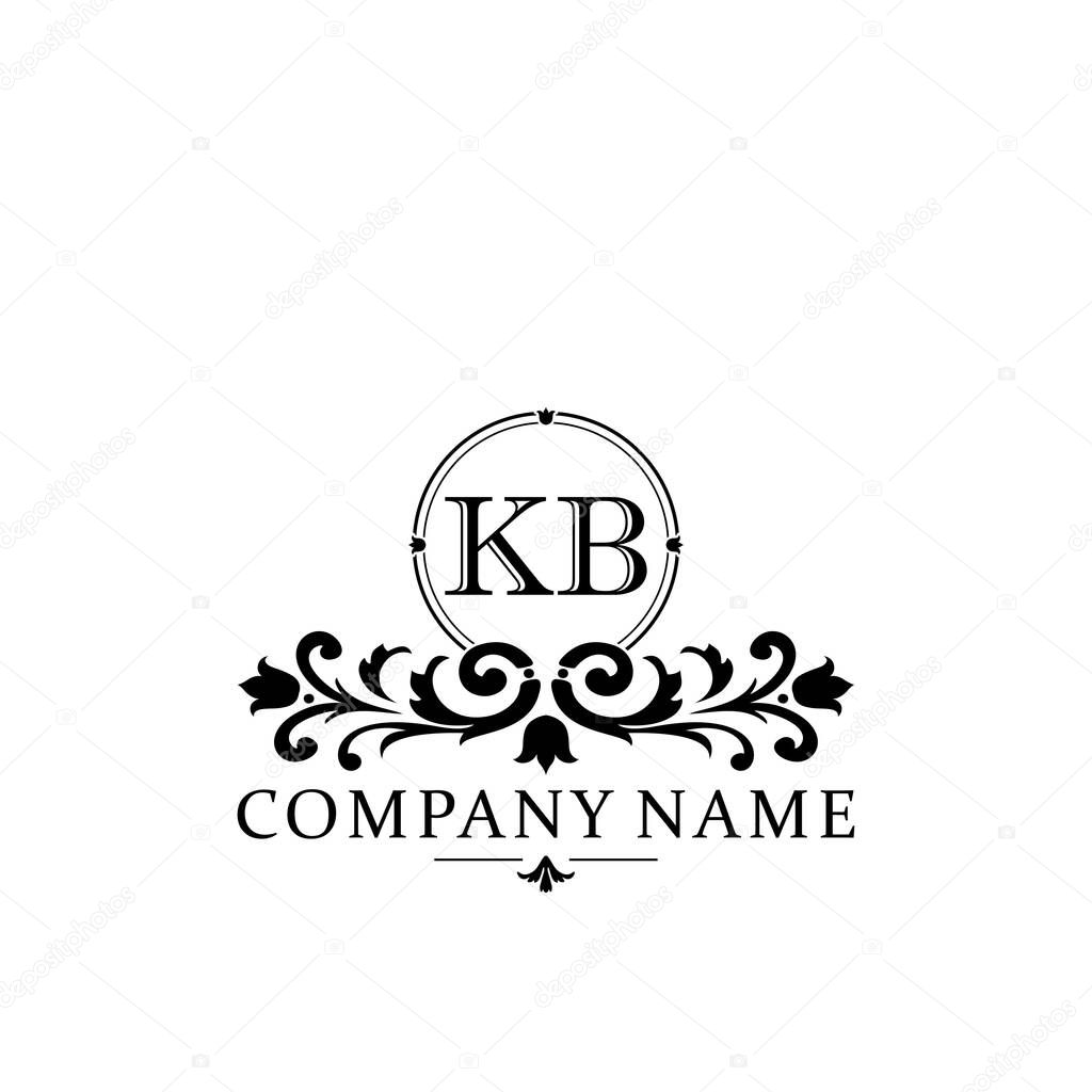 Initial letter KB simple and elegant monogram design template logo
