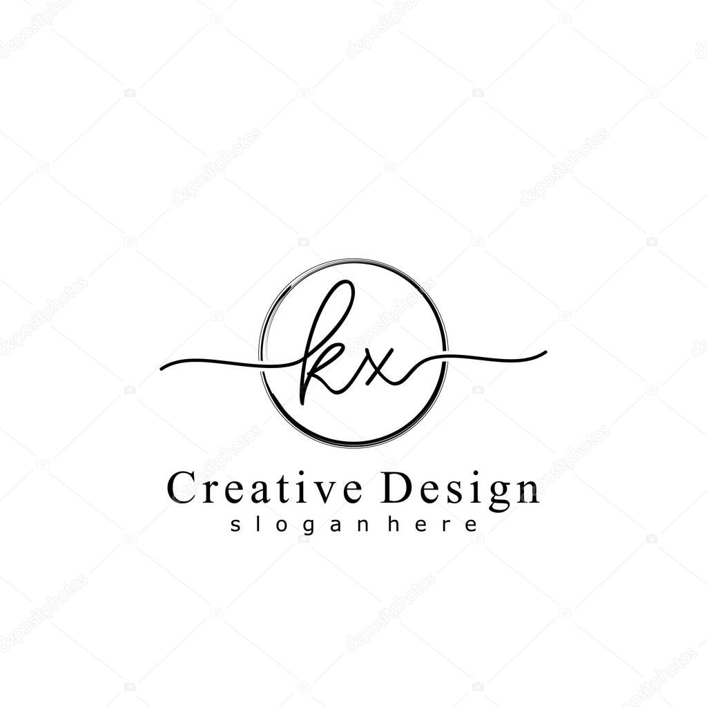 Initial KX handwriting of initial logo concept.