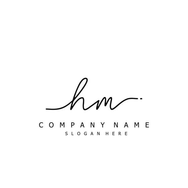 Initial HM handwriting of initial logo concept.