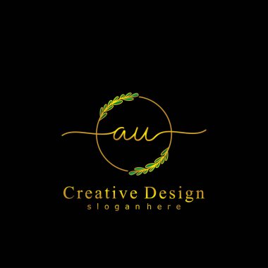 İlk logo kavramının AU el yazısı.