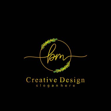 İlk logo kavramının BM el yazısı.