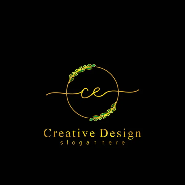 Escritura Mano Inicial Del Concepto Logotipo Inicial — Archivo Imágenes Vectoriales