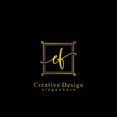 İlk logo kavramının ilk EF el yazısı.