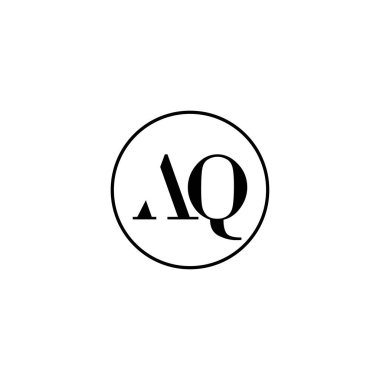 Harf AQ ilk monogram logo tasarımı, düğün, moda, makyaj şablonu