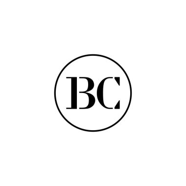 BC harfi ilk monogram logo tasarımı, düğün, moda, makyaj şablonu