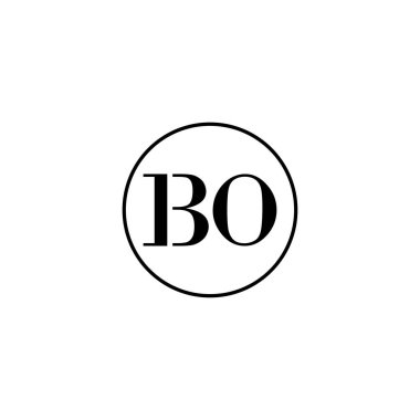 Harf BO ilk monogram logo tasarımı, düğün, moda, makyaj şablonu