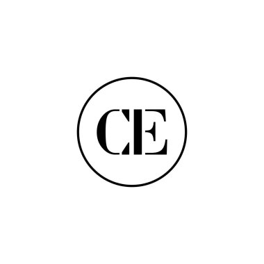 CE ilk monogram logo tasarımı, düğün, moda, makyaj şablonu