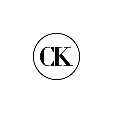 CK harfi ilk monogram logo tasarımı, düğün, moda, makyaj şablonu