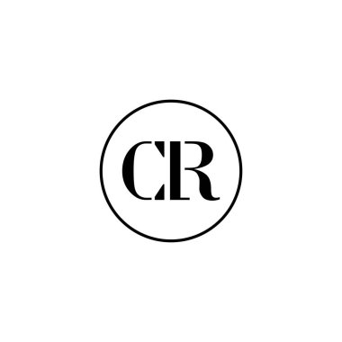Harf CR ilk monogram logo tasarımı, düğün, moda, makyaj şablonu