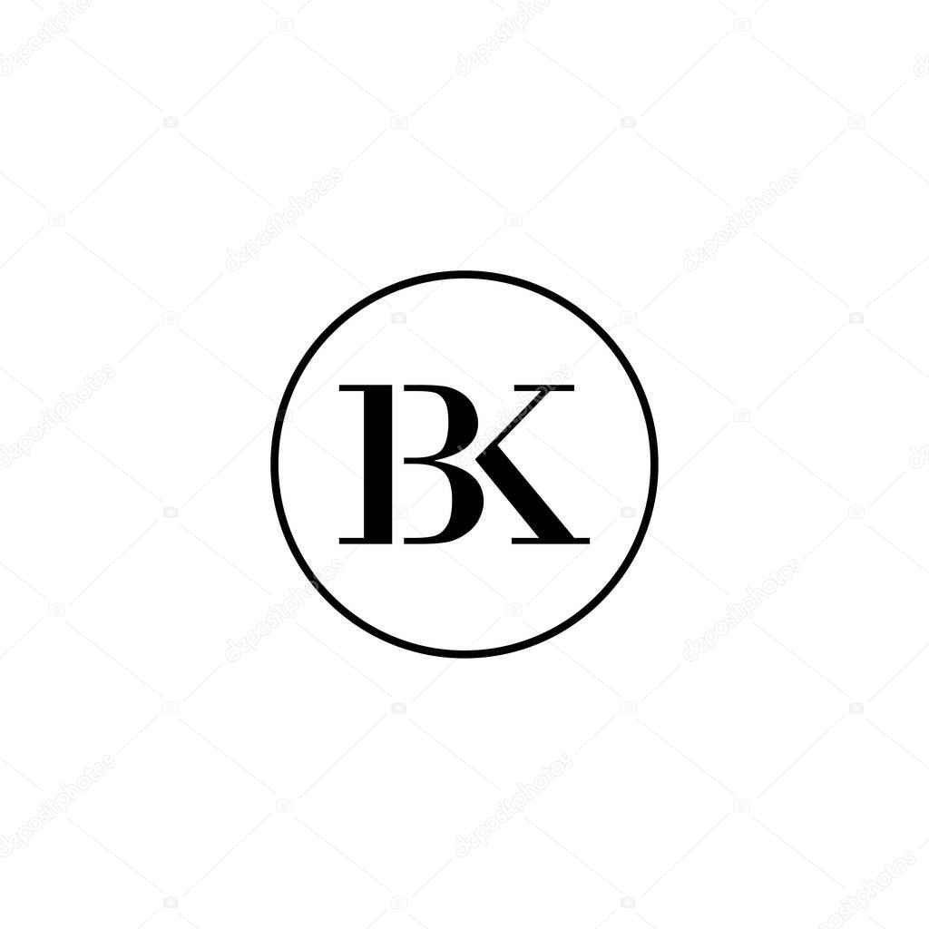 Letter BK initial monogram logo design, wedding, fashion, make up logo template