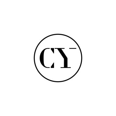 Harf CY ilk monogram logo tasarımı, düğün, moda, makyaj şablonu