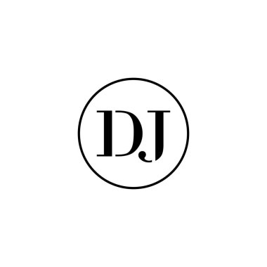 Harf DJ ilk monogram logo tasarımı, düğün, moda, makyaj şablonu