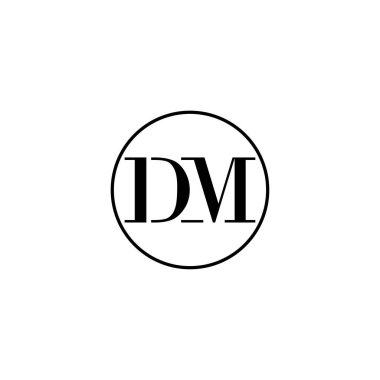 Harf DM ilk monogram logo tasarımı, düğün, moda, makyaj şablonu