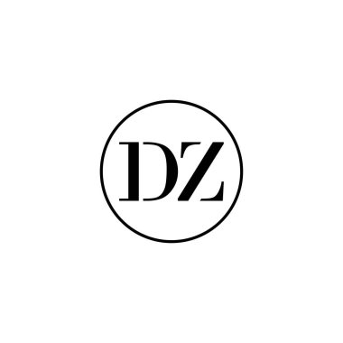 Harf DZ ilk monogram logo tasarımı, düğün, moda, makyaj şablonu
