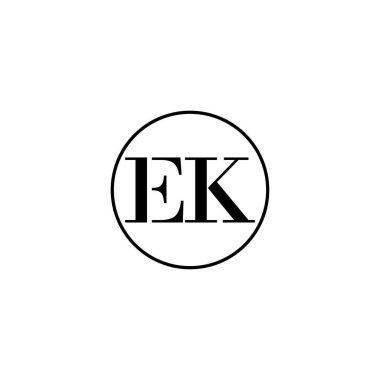 EK harfi ilk monogram logo tasarımı, düğün, moda, makyaj şablonu