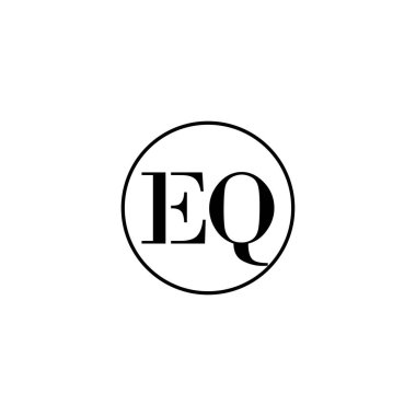Harf EQ ilk monogram logo tasarımı, düğün, moda, makyaj şablonu