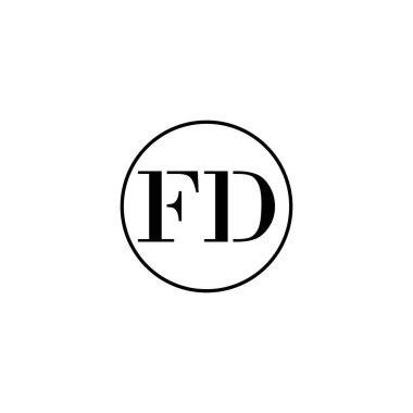 Harf FD ilk monogram logo tasarımı, düğün, moda, makyaj şablonu