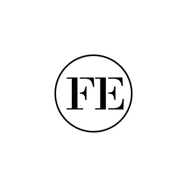 FE ilk monogram logo tasarımı, düğün, moda, makyaj şablonu